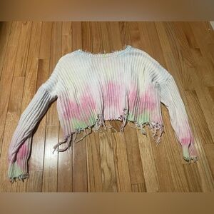 Skylar + Madison White Tie Diy Sweater Size Medium